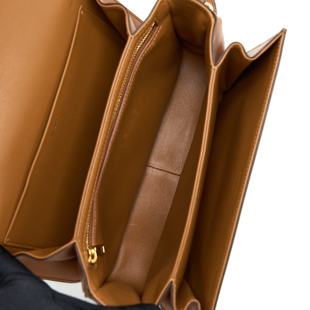 Celine Medium Triomphe Bag in Textile Natural Calfskin