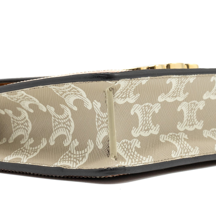Celine MARGO wallet on chain Triomphe canvas / calfskin Grege