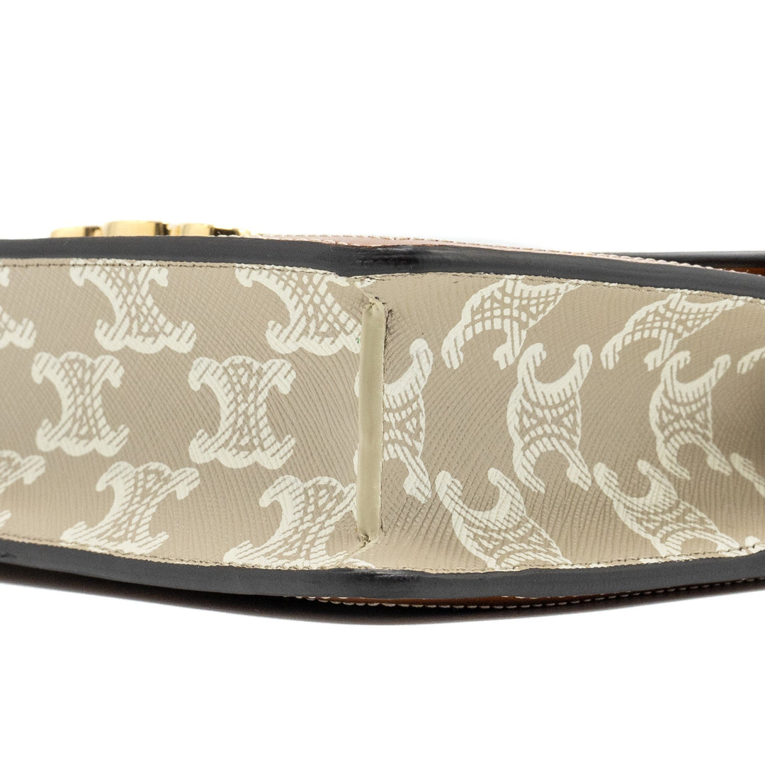 Celine MARGO wallet on chain Triomphe canvas / calfskin Grege