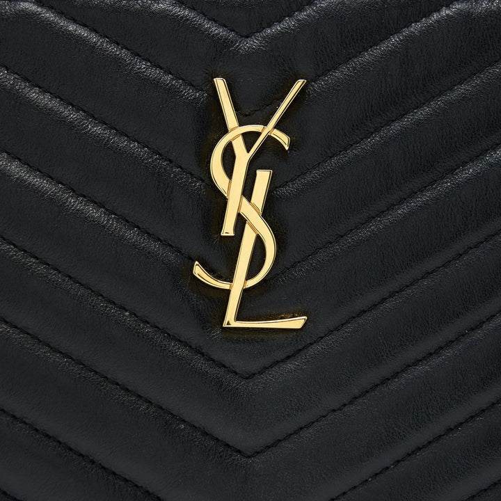 Saint Laurent Monogram Quilted Leather Pouch Black GHW