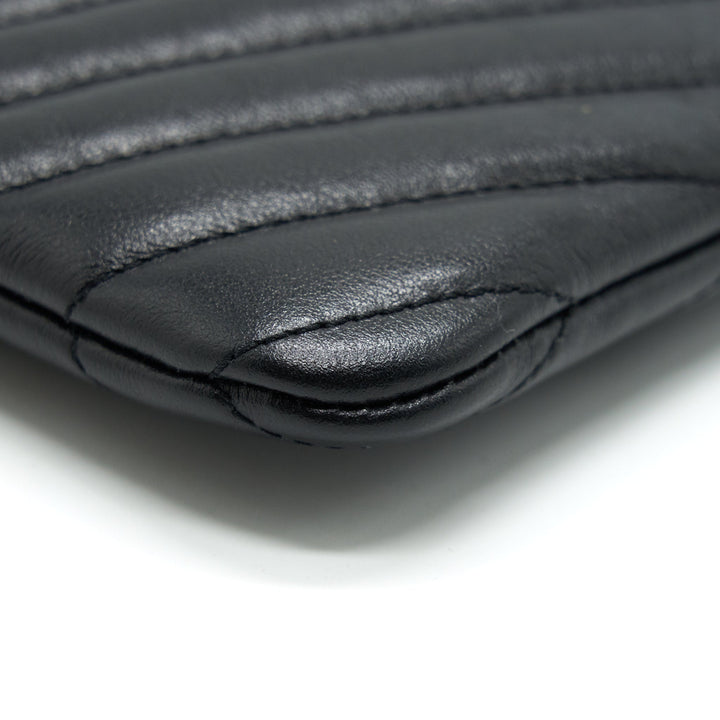 Saint Laurent Monogram Quilted Leather Pouch Black GHW