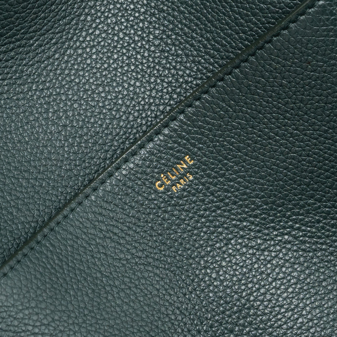 Celine Sangle bucket bag calfskin dark green