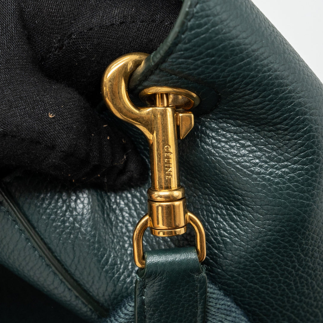 Celine Sangle bucket bag calfskin dark green