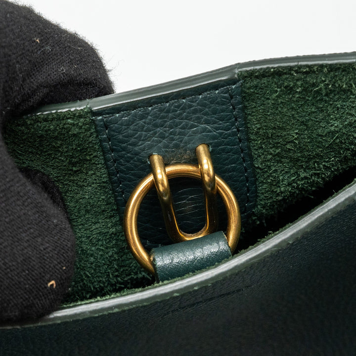 Celine Sangle bucket bag calfskin dark green