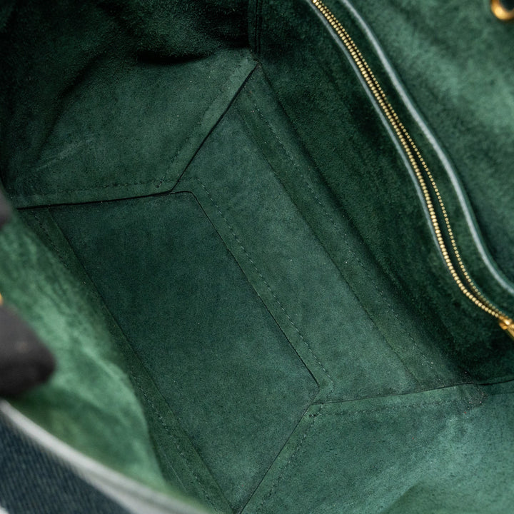 Celine Sangle bucket bag calfskin dark green