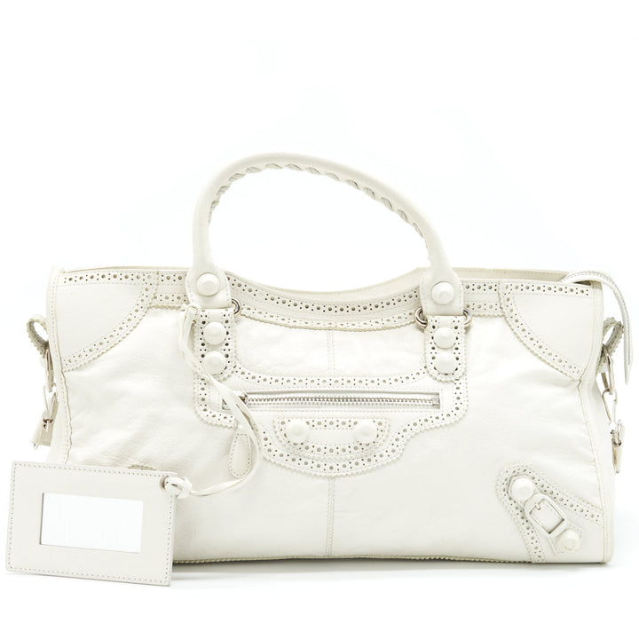 Top Quality Balenciaga Giant City Bag White SHW
