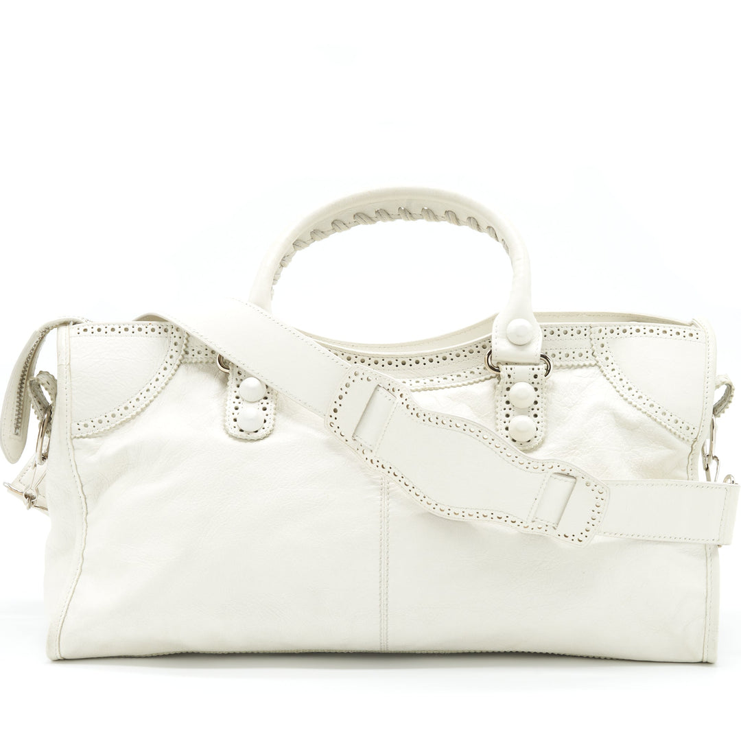 Top Quality Balenciaga Giant City Bag White SHW