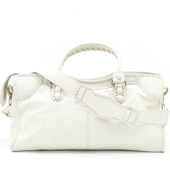 Top Quality Balenciaga Giant City Bag White SHW
