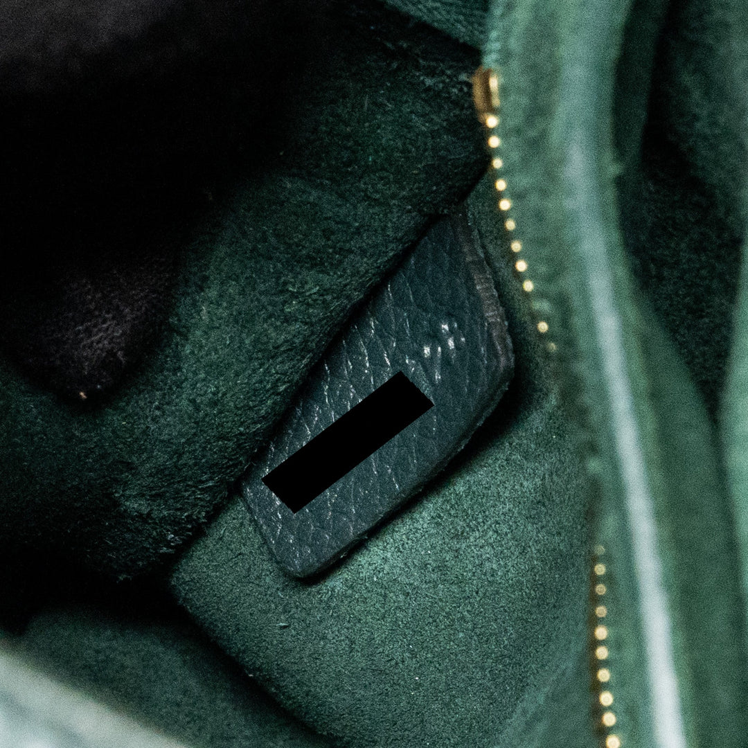 Celine Sangle bucket bag calfskin dark green