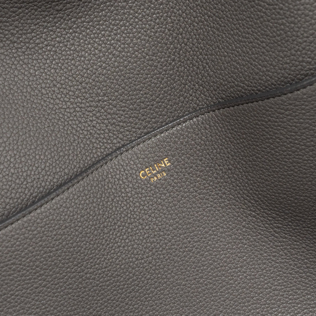 Celine Sangle Bucket Bag Grained Calfskin Grey