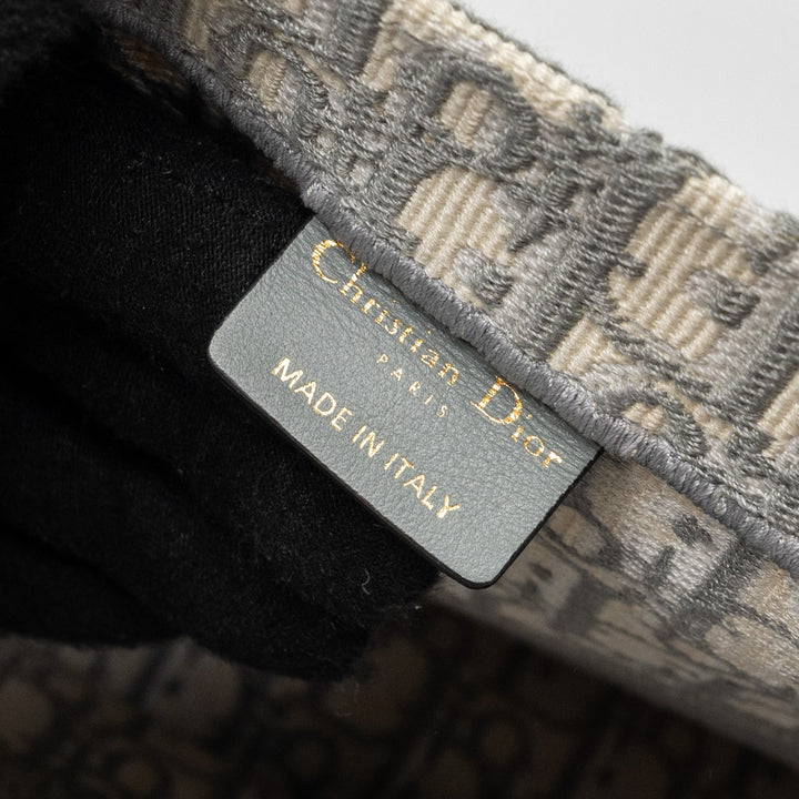 Top quality Dior Large Book Tote Top quality Dior Oblique Embroidery Ecru/Grey