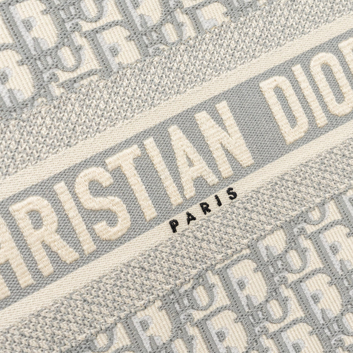 Top quality Dior Large Book Tote Top quality Dior Oblique Embroidery Ecru/Grey