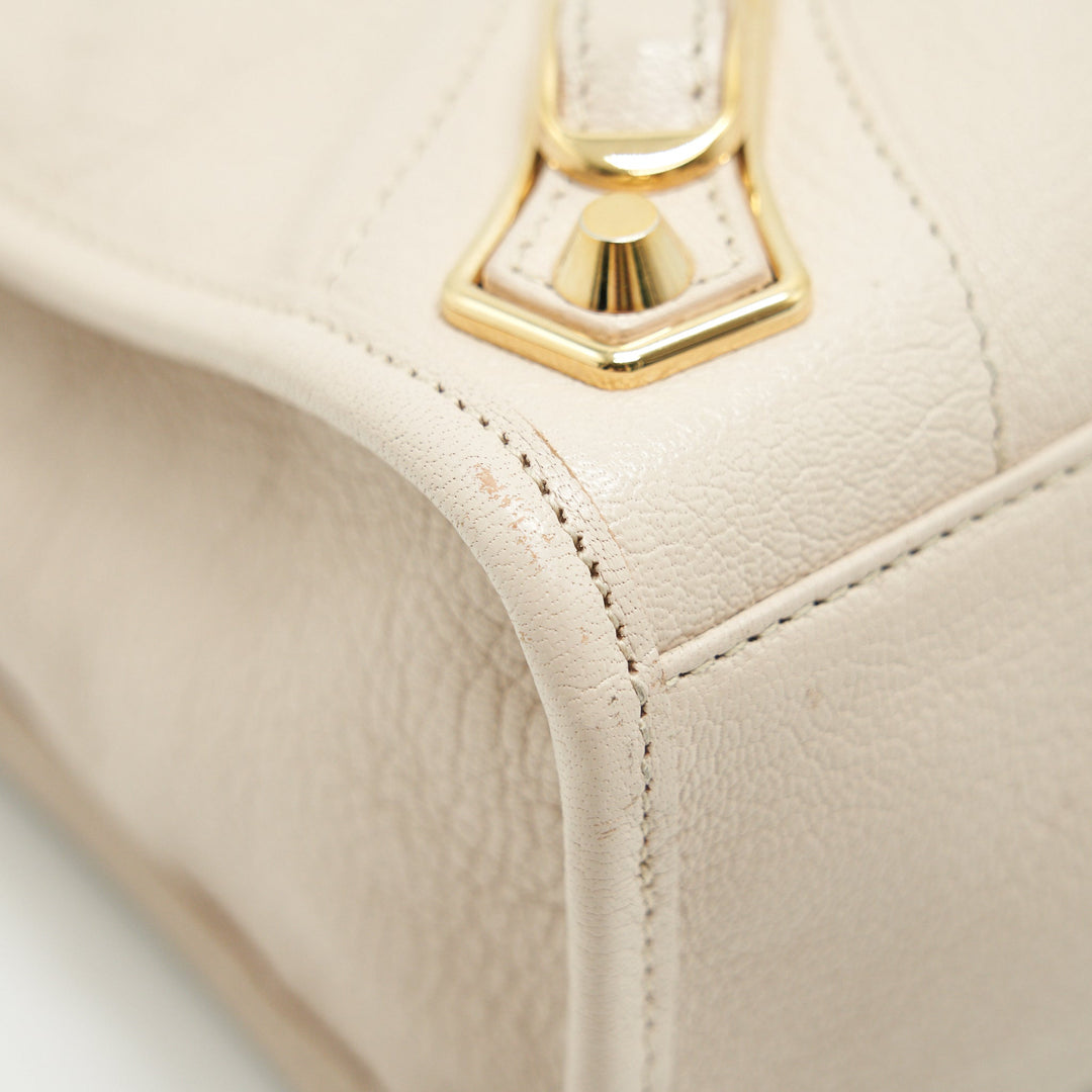 Top Quality Balenciaga SMALL METALLIC EDGE CITY BEIGE GHW