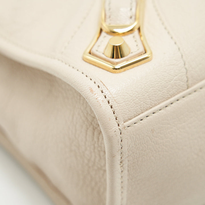Top Quality Balenciaga SMALL METALLIC EDGE CITY BEIGE GHW