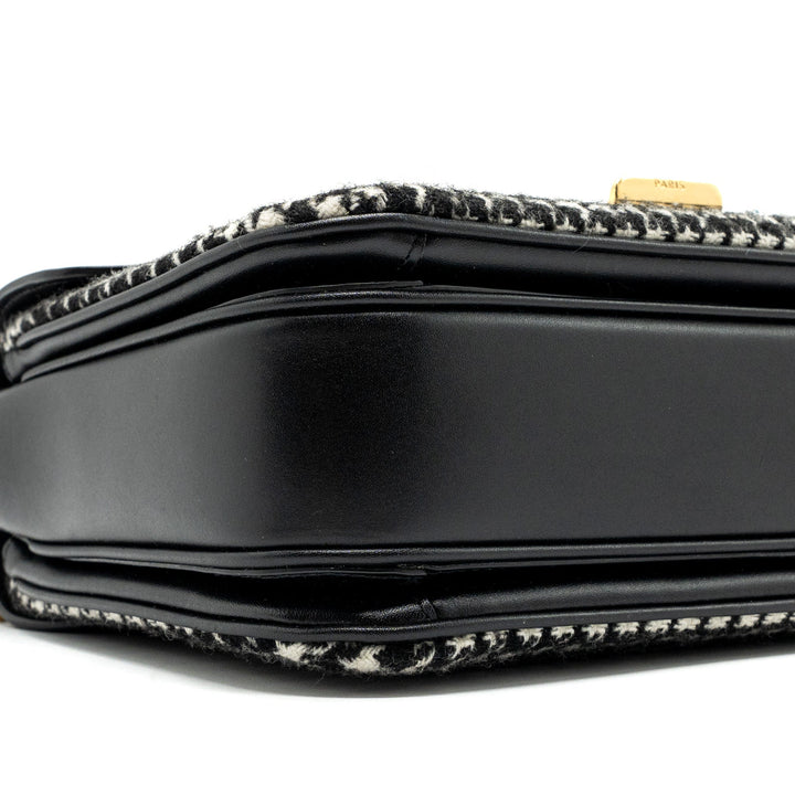 Celine Medium C Bag Tweed/ Leather Black/ White