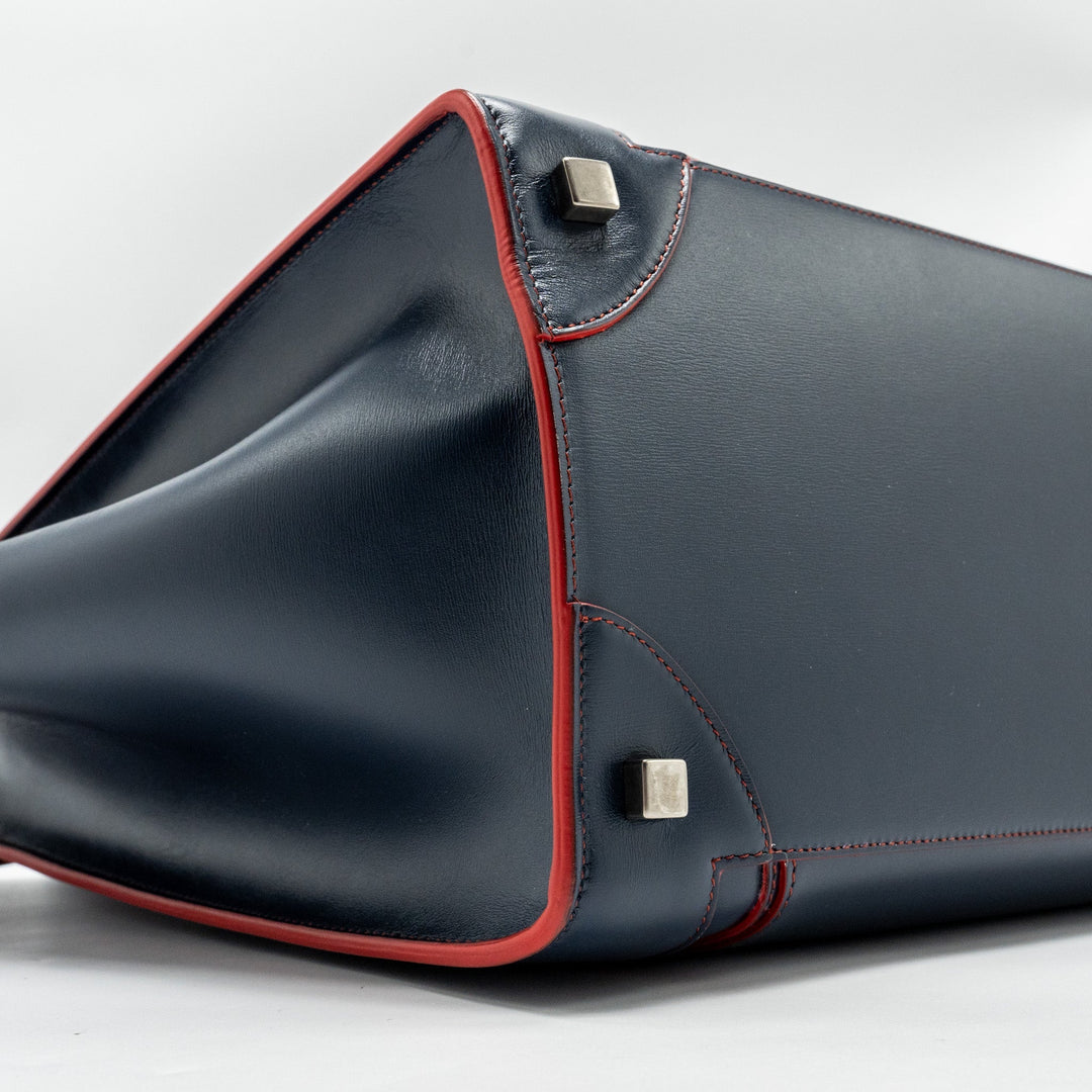 Celine Luggage Tote Bag Calfskin Blue/Red