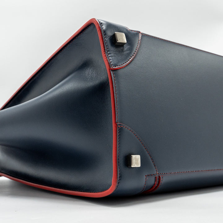 Celine Luggage Tote Bag Calfskin Blue/Red