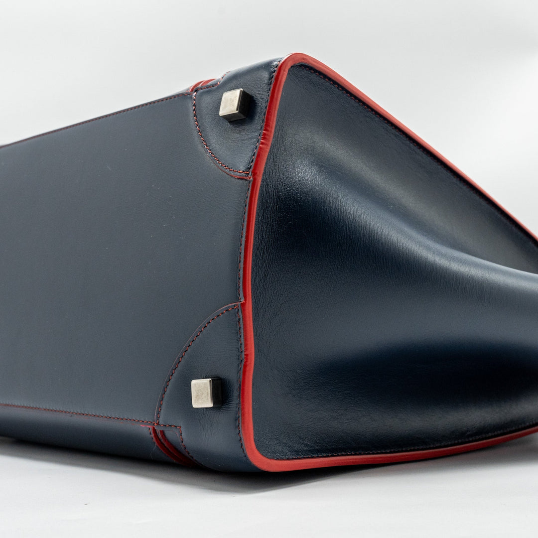 Celine Luggage Tote Bag Calfskin Blue/Red