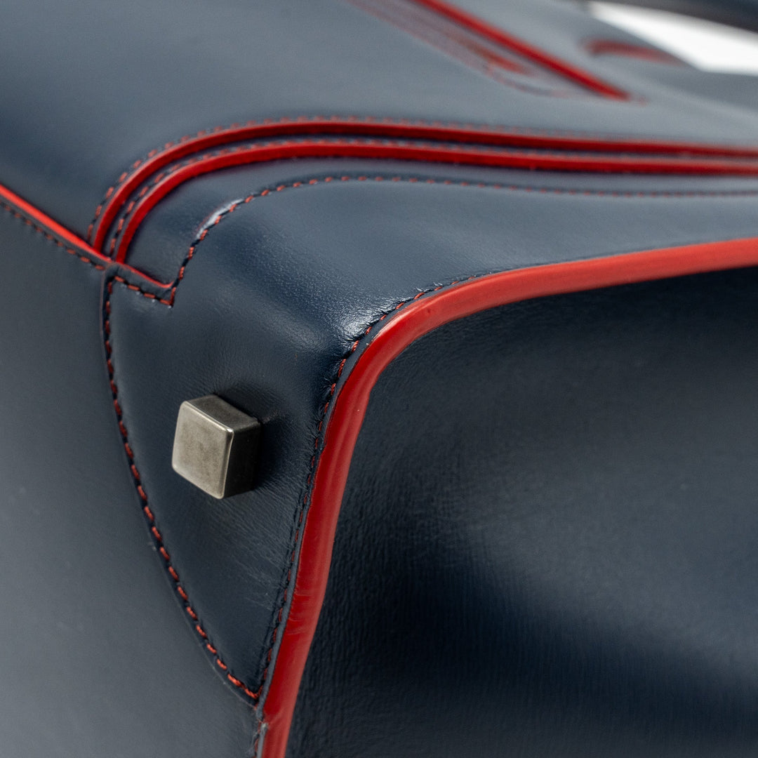 Celine Luggage Tote Bag Calfskin Blue/Red