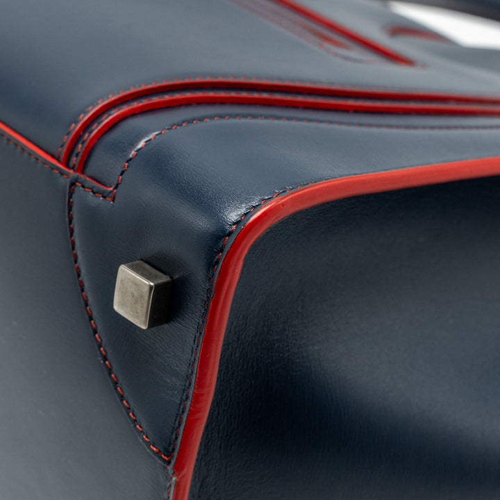 Celine Luggage Tote Bag Calfskin Blue/Red