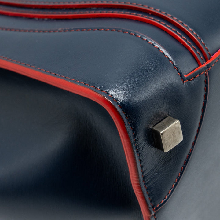 Celine Luggage Tote Bag Calfskin Blue/Red