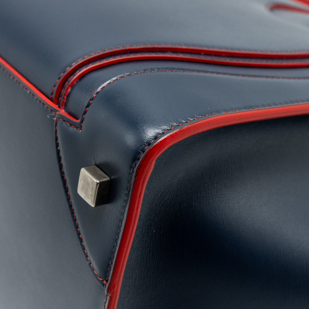 Celine Luggage Tote Bag Calfskin Blue/Red