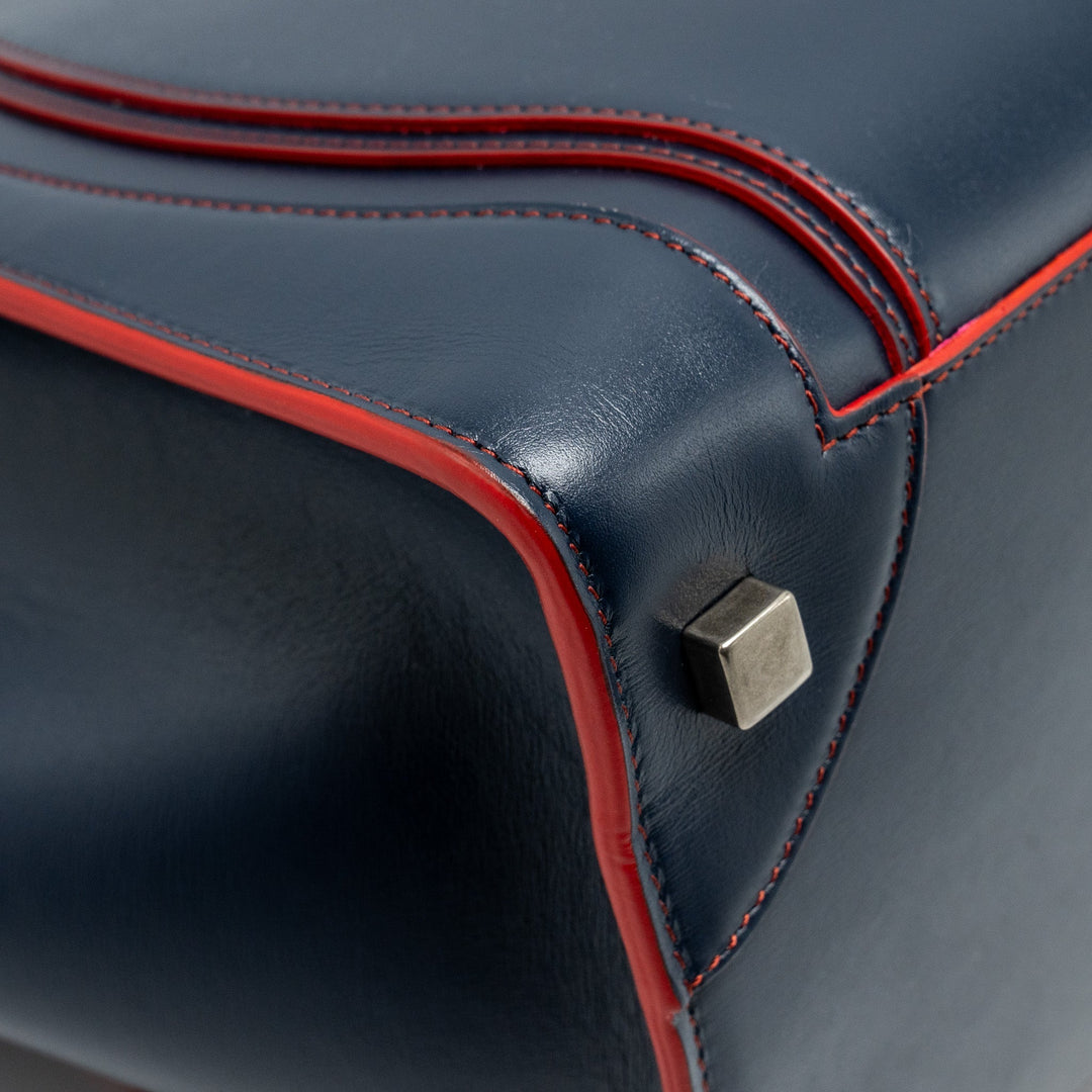 Celine Luggage Tote Bag Calfskin Blue/Red