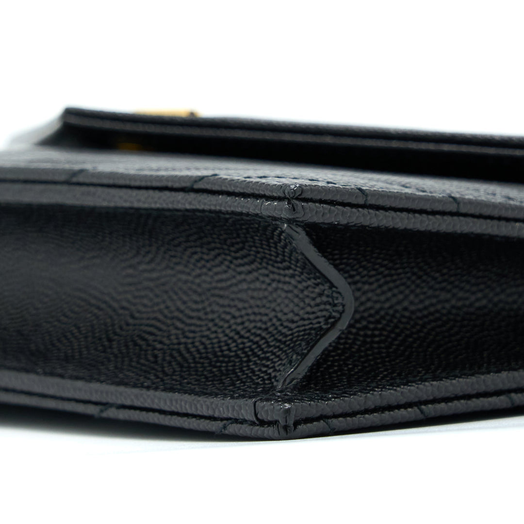 Saint Laurent/YSL Envelop Chain Wallet Black GHW