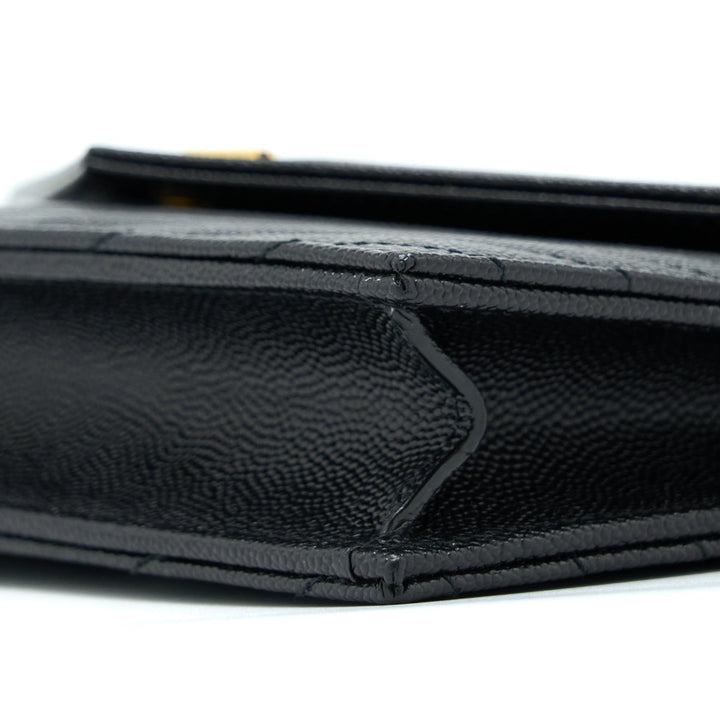 Saint Laurent/YSL Envelop Chain Wallet Black GHW
