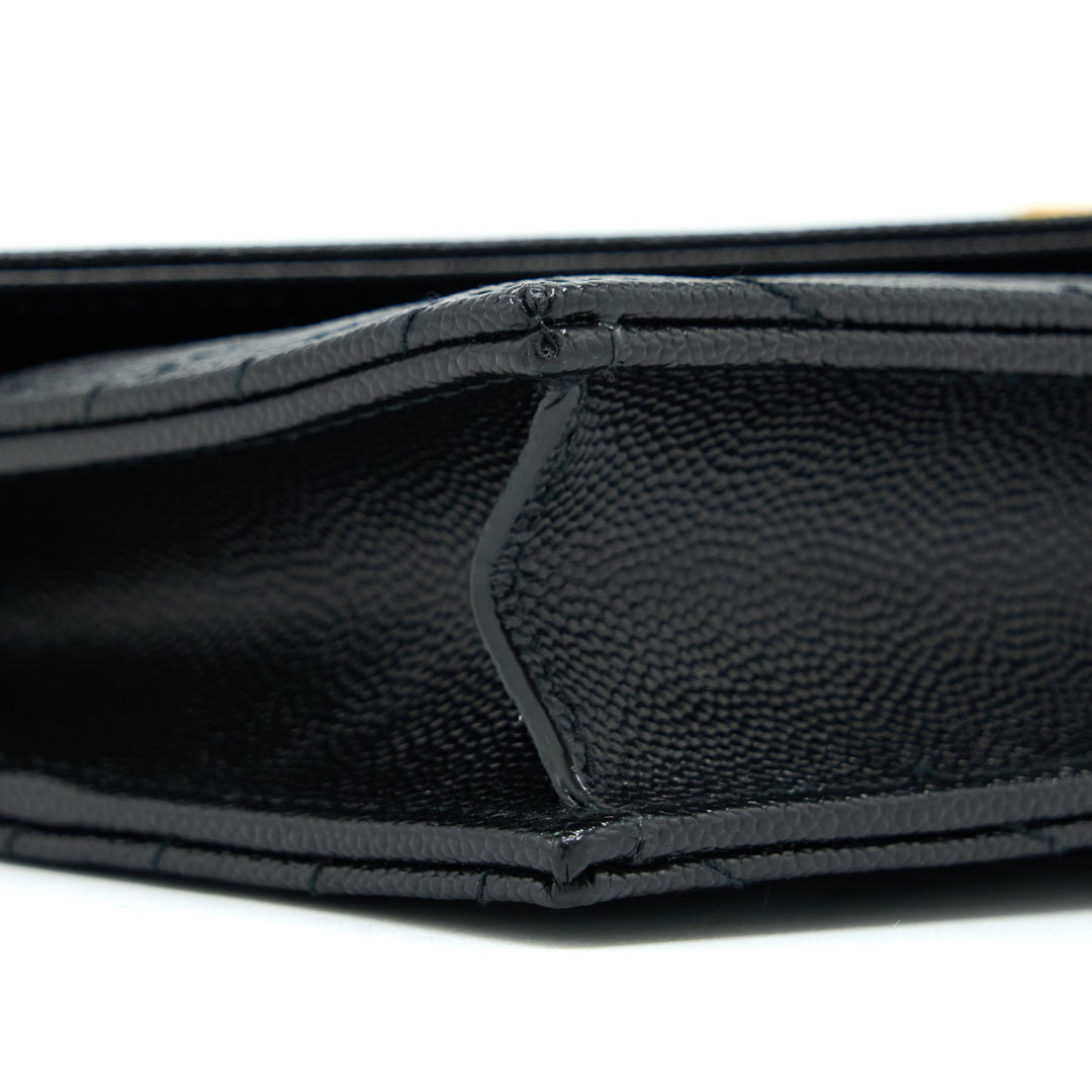 Saint Laurent/YSL Envelop Chain Wallet Black GHW