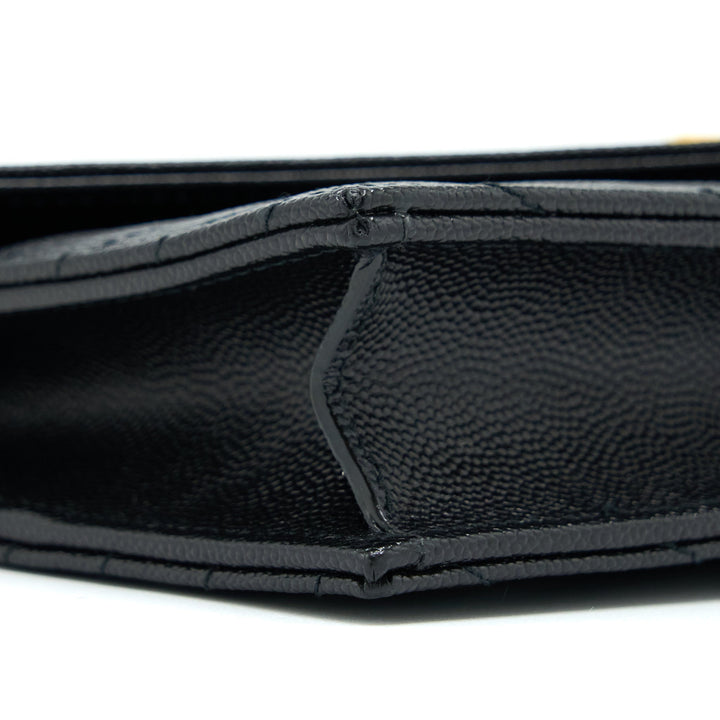Saint Laurent/YSL Envelop Chain Wallet Black GHW