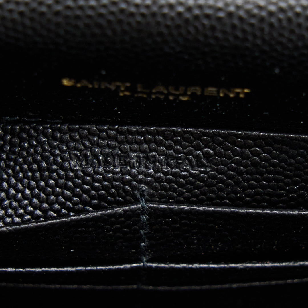 Saint Laurent/YSL Envelop Chain Wallet Black GHW