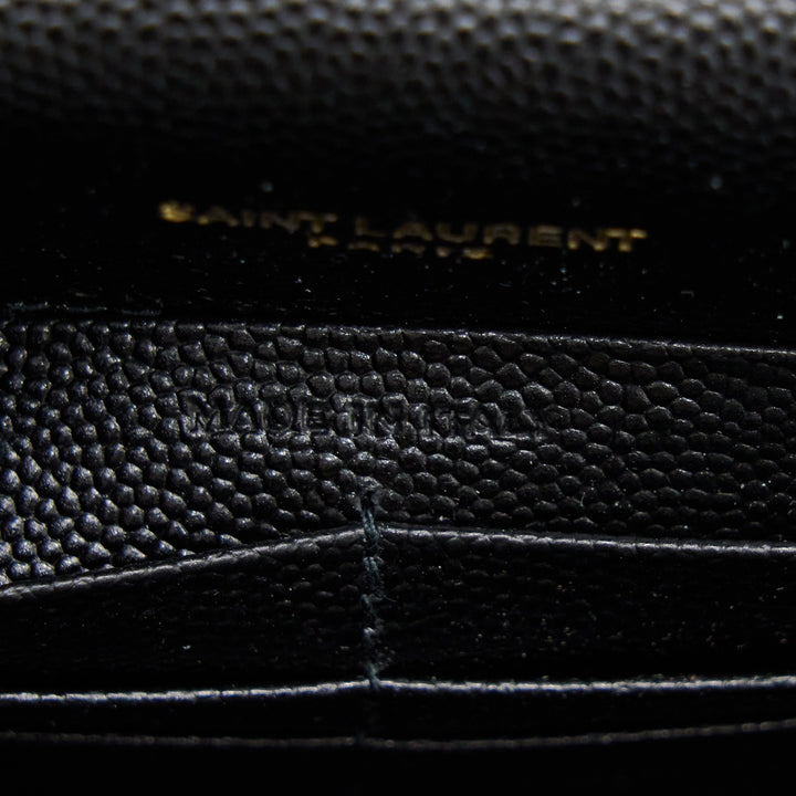 Saint Laurent/YSL Envelop Chain Wallet Black GHW