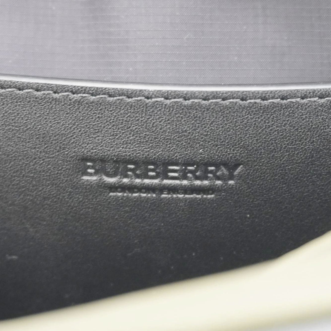 Burberry Top Striped Leather Crossbody Bag Green