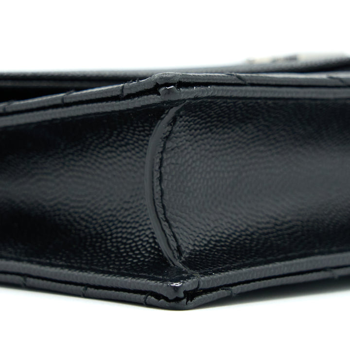 Saint Laurent/YSL Envelop Chain Wallet Caviar Black SHW