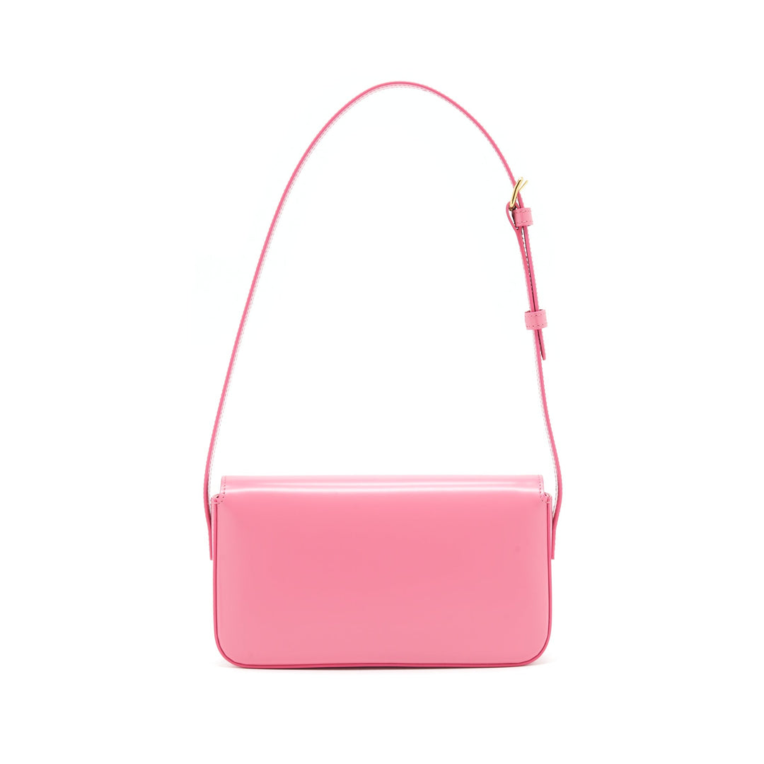 Top Quality Celine Triomphe Shoulder Bag Shiny Calfskin Flamingo