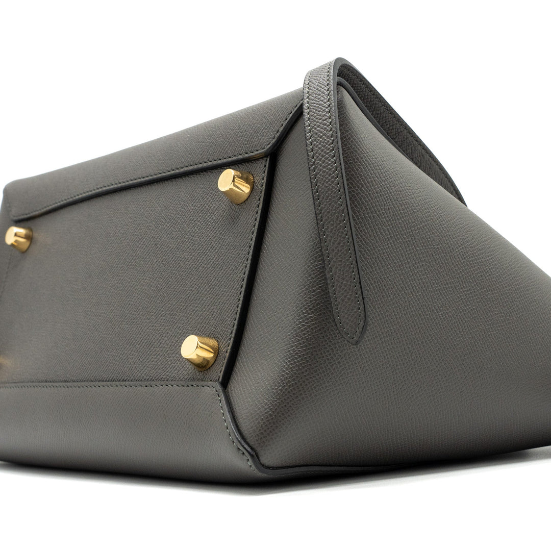 Celine Mini Belt Bag Grained Calfskin Dark Grey