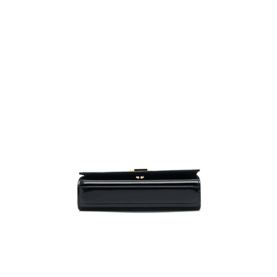 Saint Laurent Kate Flap Bag Patent Black GHW