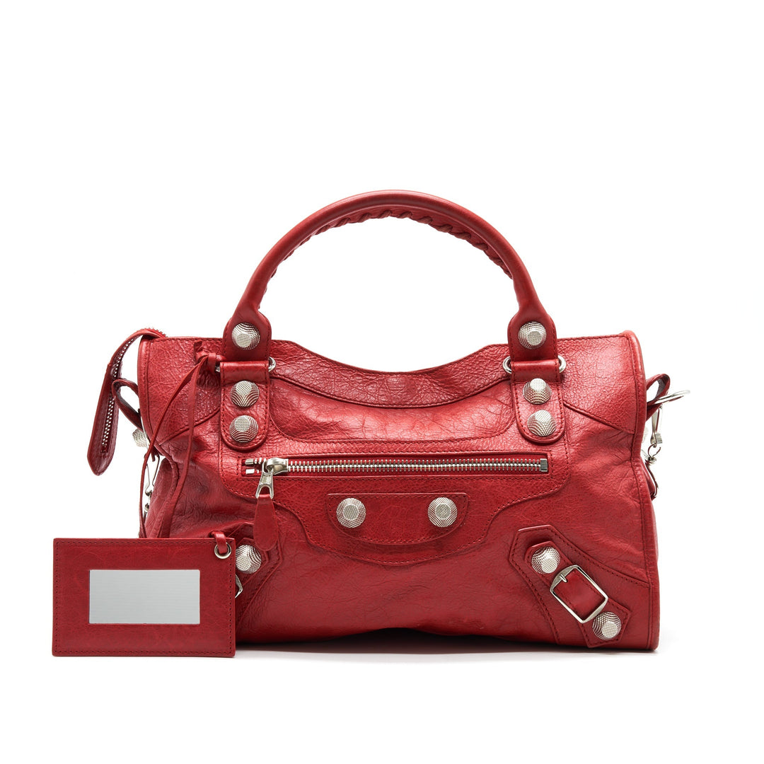 Top Quality Balenciaga Giant City Bag Red SHW