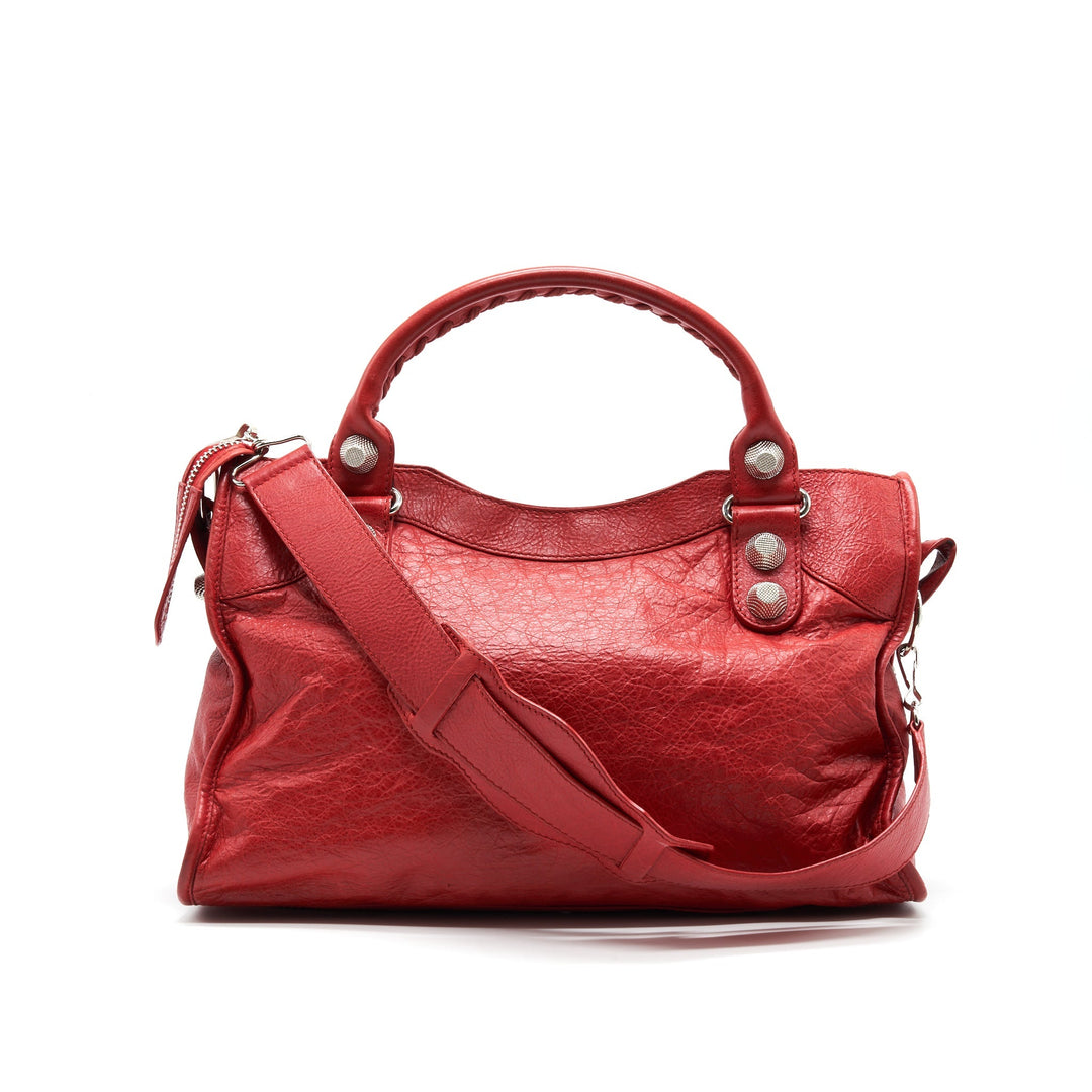 Top Quality Balenciaga Giant City Bag Red SHW