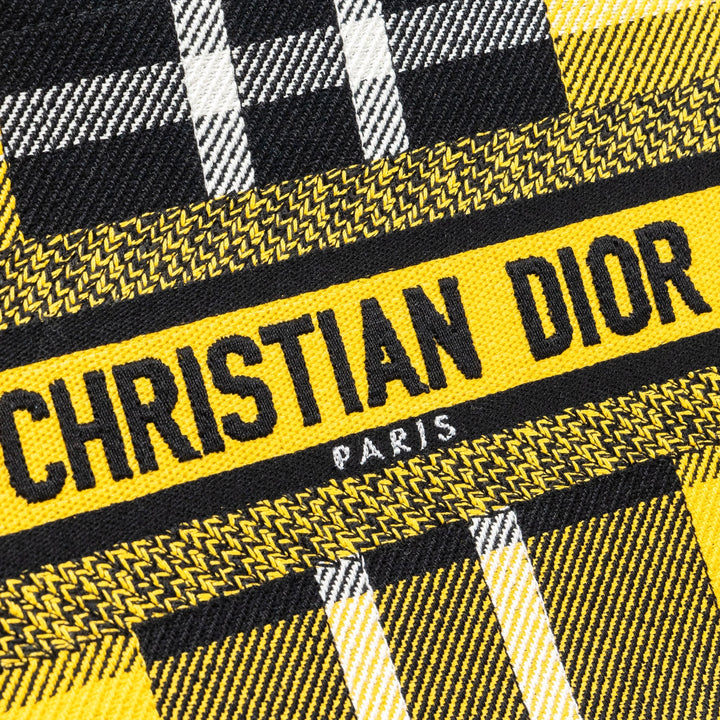 Top quality Dior small book tote canvas yellow / black