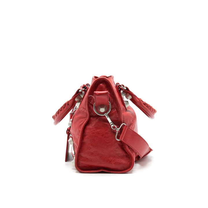 Top Quality Balenciaga Giant City Bag Red SHW