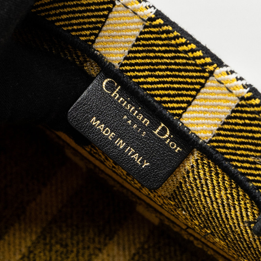 Top quality Dior small book tote canvas yellow / black