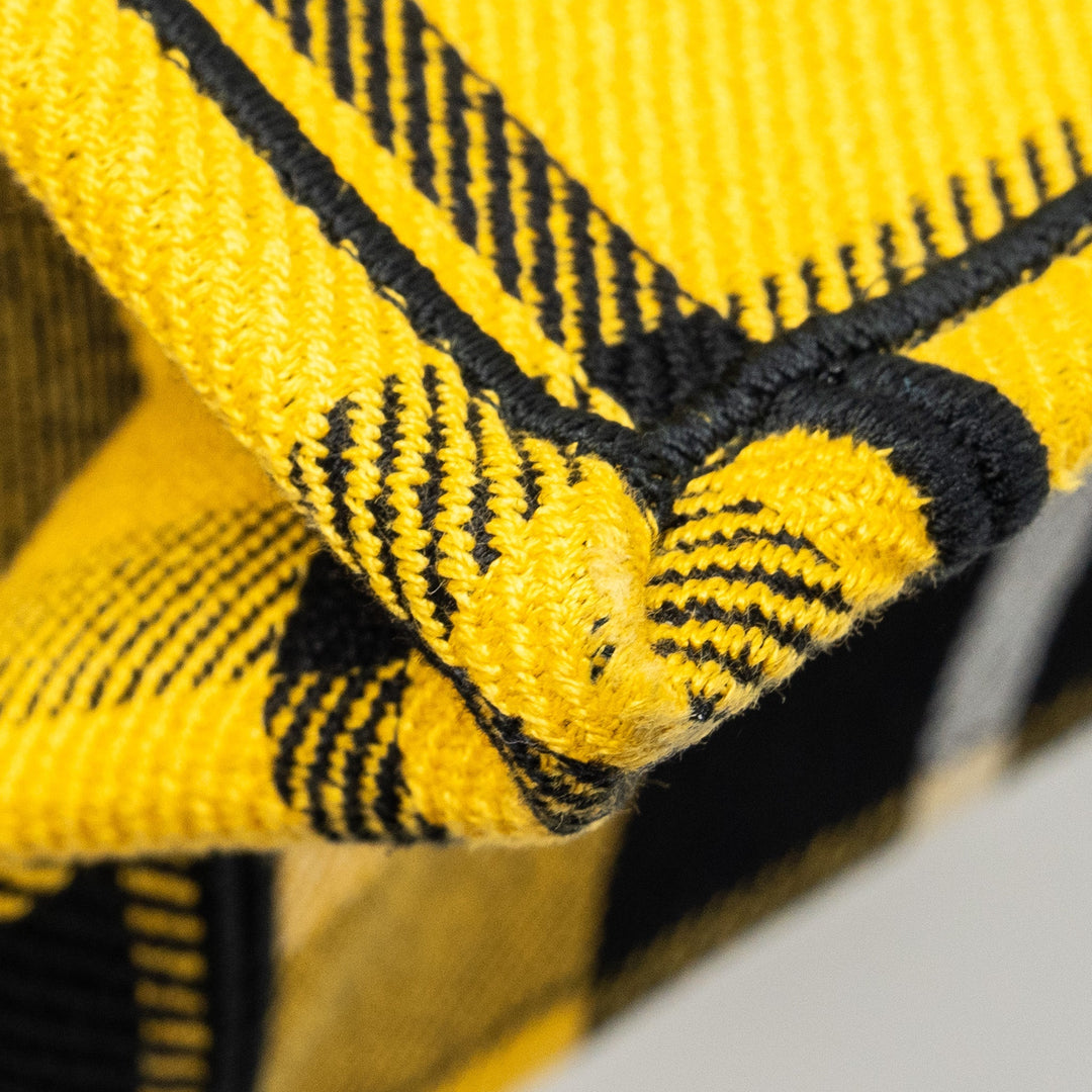 Top quality Dior small book tote canvas yellow / black