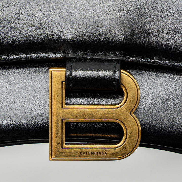Top Quality Balenciaga Hourglass XS Calfskin Black GHW