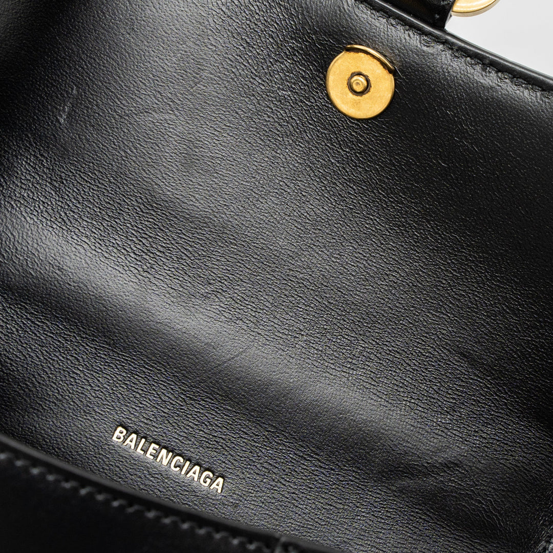 Top Quality Balenciaga Hourglass XS Calfskin Black GHW