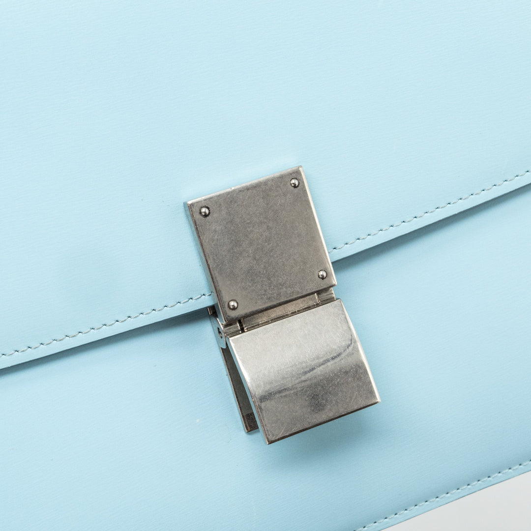 Celine medium classic box bag calfskin light blue