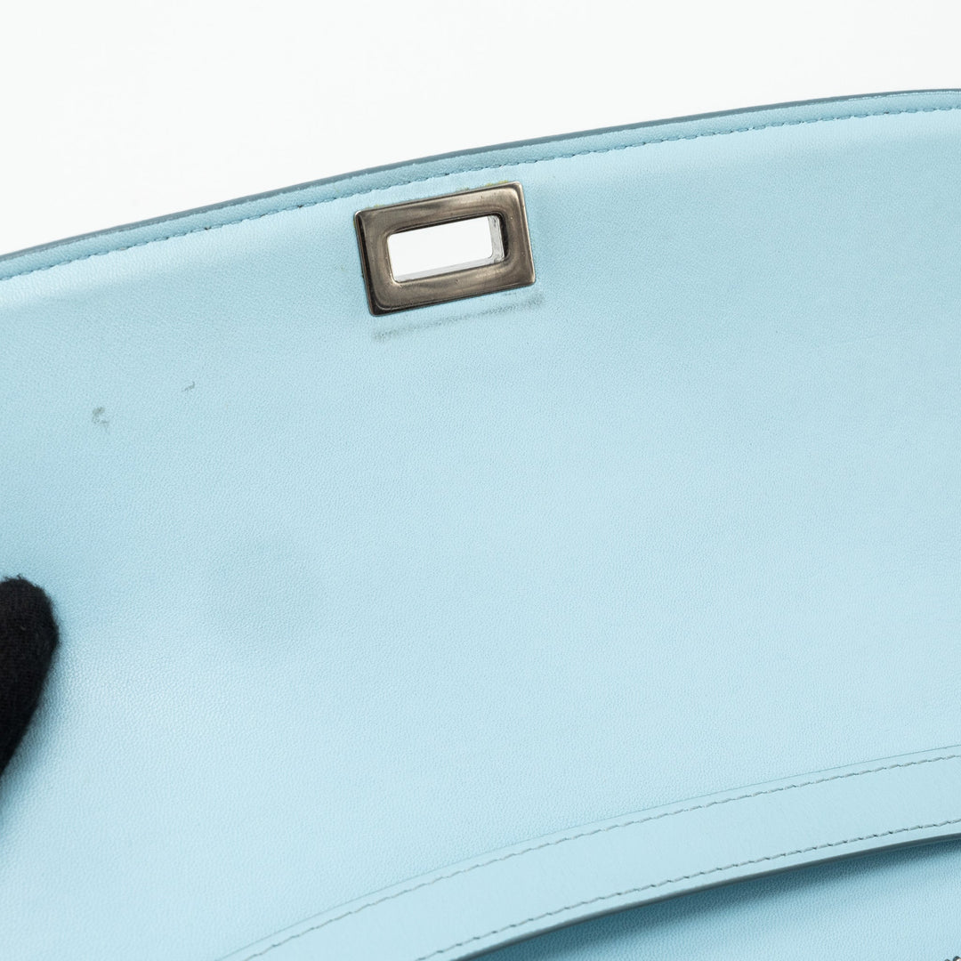 Celine medium classic box bag calfskin light blue