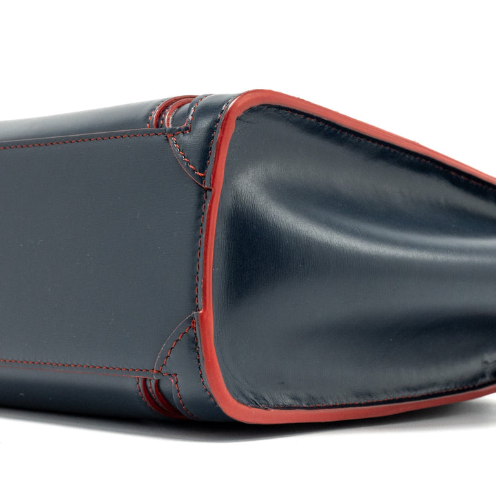 Celine Nano Luggage bag calfskin navy / red