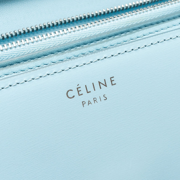 Celine medium classic box bag calfskin light blue
